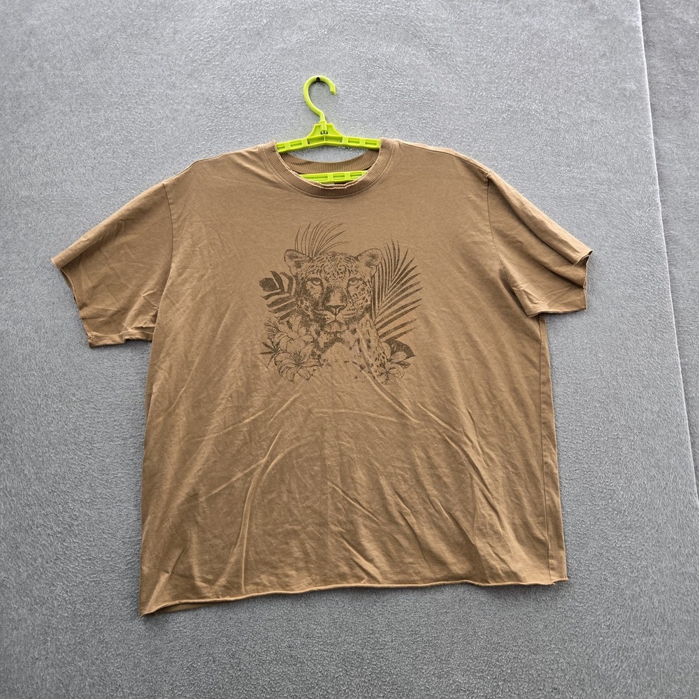 Torrid Women Shirt 2 Brown Graphic Leppard Crew Neck Pullover READ